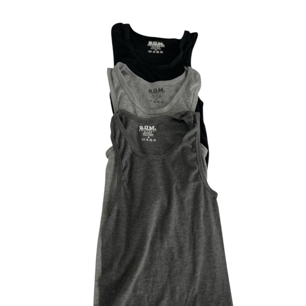 New Never Worn- B.U.M. Equipment Dark and Light Gray Tank Tops